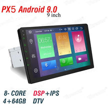 Load image into Gallery viewer, 1 din Android 9.0 Octa Core PX5 Car Radio Stereo GPS Navi Audio Video Player DSP 4G Wifi BT HDMI Carplay TV OBD SWC dab+ 4G+64G