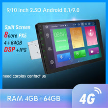 Load image into Gallery viewer, 1 din Android 9.0 Octa Core PX5 Car Radio Stereo GPS Navi Audio Video Player DSP 4G Wifi BT HDMI Carplay TV OBD SWC dab+ 4G+64G