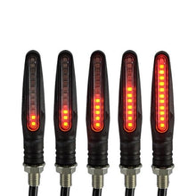 Load image into Gallery viewer, 2/4Pcs IP68 Bendable Motorcycle Flashing Lights 12 LED Mini Motorcycle Motorbike Turn Signal Lights Indicators Amber Lamp