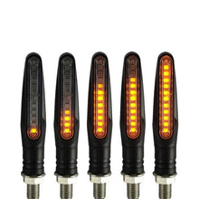 Load image into Gallery viewer, 2/4Pcs IP68 Bendable Motorcycle Flashing Lights 12 LED Mini Motorcycle Motorbike Turn Signal Lights Indicators Amber Lamp