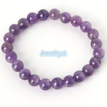 Load image into Gallery viewer, 2018 Fashion Natural Stone Bracelets For Women Men Tiger Eyes Rose Quartzs Amethyst Agate Bead Yoga Bracelets Pulseira Masculina