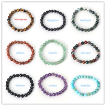 Load image into Gallery viewer, 2018 Fashion Natural Stone Bracelets For Women Men Tiger Eyes Rose Quartzs Amethyst Agate Bead Yoga Bracelets Pulseira Masculina