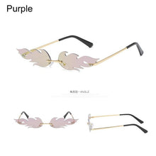 Load image into Gallery viewer, 2019 Fashion Fire Flame Sunglasses Women Men Rimless Wave Sun Glasses Eyewear Luxury Trending Narrow UV 400 Sunglasses