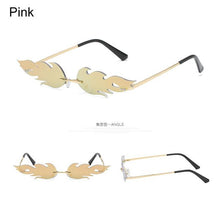 Load image into Gallery viewer, 2019 Fashion Fire Flame Sunglasses Women Men Rimless Wave Sun Glasses Eyewear Luxury Trending Narrow UV 400 Sunglasses