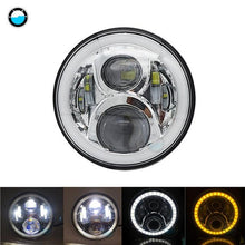 Load image into Gallery viewer, 7 Inch 60W DOT SAE E9 Motorcycle Headlamp with angle eye Led Headlight 7inch housing bucket trim ring.