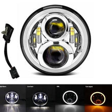 Load image into Gallery viewer, 7 Inch Motorcycles LED Headlights H4 High Low Beam Running Lights 6000K For motor Chopper Jeep Wrangler Offroad Light