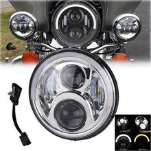 Load image into Gallery viewer, 7 Inch Motorcycles LED Headlights H4 High Low Beam Running Lights 6000K For motor Chopper Jeep Wrangler Offroad Light