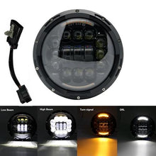 Load image into Gallery viewer, 7 Inch Motorcycles LED Headlights H4 High Low Beam Running Lights 6000K For motor Chopper Jeep Wrangler Offroad Light