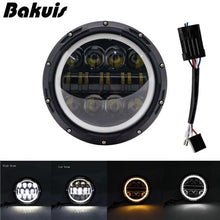 Load image into Gallery viewer, 7 Inch Motorcycles LED Headlights H4 High Low Beam Running Lights 6000K For motor Chopper Jeep Wrangler Offroad Light