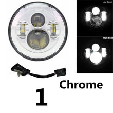 Load image into Gallery viewer, 7 Inch Motorcycles LED Headlights H4 High Low Beam Running Lights 6000K For motor Chopper Jeep Wrangler Offroad Light