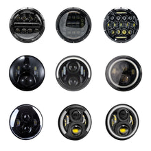Load image into Gallery viewer, 7 Inch Motorcycles LED Headlights H4 High Low Beam Running Lights 6000K For motor Chopper Jeep Wrangler Offroad Light