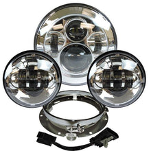 Load image into Gallery viewer, 7inch LED Headlight white DRL, 4.5inch Halo Fog Lights , Adapter Ring For 7inc moto Touring Electra Glide Road King Street Glide