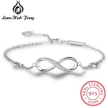 Load image into Gallery viewer, 925 Sterling Silver Bracelets for Women Infinity Bracelet with Cubic Zirconia 8 Shape Chain Bracelet Jewelry Gift(Lam Hub Fong)