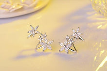 Load image into Gallery viewer, 925 Sterling Silver Butterfly Star Flower CZ Zircon Stud Earrings pendientes oorbellen boucle d'oreille Gift S-E329