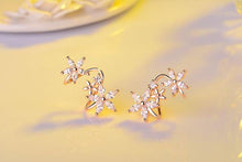Load image into Gallery viewer, 925 Sterling Silver Butterfly Star Flower CZ Zircon Stud Earrings pendientes oorbellen boucle d'oreille Gift S-E329