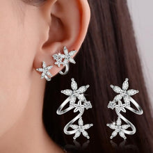 Load image into Gallery viewer, 925 Sterling Silver Butterfly Star Flower CZ Zircon Stud Earrings pendientes oorbellen boucle d'oreille Gift S-E329