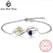 Load image into Gallery viewer, 925 Sterling Silver Infinity Bracelet Personalized Name Birthstone Bracelet Custom Charm Bracelet Fine Jewelry (Lam Hub Fong)