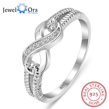 Load image into Gallery viewer, 925 Sterling Silver Infinity Rings for Women Endless Love Symbol Wedding Ring Fashion Jewelry Gift for Mother(JewelOra RI101804)
