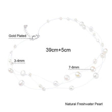 Load image into Gallery viewer, ASHIQI Multilayer White Natural Baroque Pearl Choker Necklace for Women Simple Style Handmade DIY Wedding Party Jewelry gift