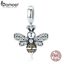 Load image into Gallery viewer, BAMOER Genuine 925 Sterling Silver Crystal Bee Crystal Charm fit Women Charm Bracelets DIY Jewelry Girlfriend Gift SCC821