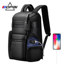 Load image into Gallery viewer, BOPAI Luxury Genuine Leather Backpack Bags Men High End Real Leather Back Pack Men Business Travel Backpack Cow Leather Mochilas
