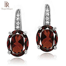 Load image into Gallery viewer, Bague Ringen Luxury 925 Sterling Silver Earrings for Women Red Purple Yellow Gemstone Wedding Earrings With Stones jewelry
