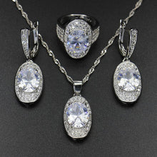 Load image into Gallery viewer, Bague Ringen Silver 925 Gemstones Jewelry Sets for Women Ring Earrings Necklace Sapphire Ruby Amethyst Female Wedding Wholesale