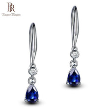 Load image into Gallery viewer, Bague Ringen Silver 925 Jewelry Earrings Sapphire Siver Korean Ear Jewelry Purple/Blue/Yellow Color Party Dating Gift Wholesale