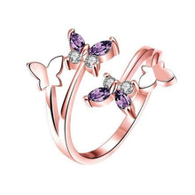 Load image into Gallery viewer, Bague Ringen Silver 925 Jewelry Ring Korean Style Amethyst Gemstone Flower Shape Opening Adjustable Ring For Women Top Qualtiy