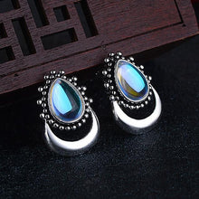Load image into Gallery viewer, Begua Ringen Top Brand Water Drop Design Created Moonstone Stud Earrings for Women Real Silver 925 Jewelry Earrings Girl's Gifts