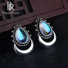 Load image into Gallery viewer, Begua Ringen Top Brand Water Drop Design Created Moonstone Stud Earrings for Women Real Silver 925 Jewelry Earrings Girl's Gifts