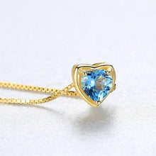 Load image into Gallery viewer, CZCITY New Design Pure 925 Sterling Silver Pendant Necklace for Women Trendy Exquisite 18K Plated Collar Mujer Colorful Jewelry