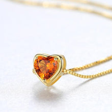 Load image into Gallery viewer, CZCITY New Design Pure 925 Sterling Silver Pendant Necklace for Women Trendy Exquisite 18K Plated Collar Mujer Colorful Jewelry