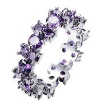 Load image into Gallery viewer, Cellacity Trendy Ring for Women Silver 925 Jewelry 9 Colors Round Gemstones Ruby Aquamarine Emerald Amethyst Sapphire Crystal