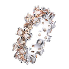 Load image into Gallery viewer, Cellacity Trendy Ring for Women Silver 925 Jewelry 9 Colors Round Gemstones Ruby Aquamarine Emerald Amethyst Sapphire Crystal