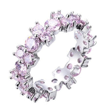 Load image into Gallery viewer, Cellacity Trendy Ring for Women Silver 925 Jewelry 9 Colors Round Gemstones Ruby Aquamarine Emerald Amethyst Sapphire Crystal