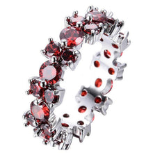 Load image into Gallery viewer, Cellacity Trendy Ring for Women Silver 925 Jewelry 9 Colors Round Gemstones Ruby Aquamarine Emerald Amethyst Sapphire Crystal