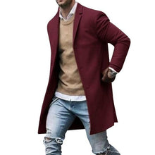 Load image into Gallery viewer, Coat For Men 2019 Winter Wool Jacket Men's High-quality Wool Coat Casual Slim Collar Woolen Coat Men's Long Trench Coat