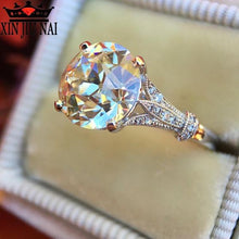 Load image into Gallery viewer, Cute Fashion Big Crystal Zircon Stone Ring Female Girls 925 Silver Wedding Jewelry Promise Engagement Rings For Women