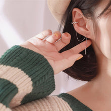 Load image into Gallery viewer, DAIWUJAN 1 Pairs 925 Sterling Silver Ear Clip Long Tassel Earrings for Women Zircon Ear Cuff Earring Ear Line Fashion Jewelry