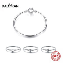 Load image into Gallery viewer, DALARAN Women'S 925 Sterling Silver Bangles Heart Snake Chain Fit Pandora Beads & Pendants For Women DIY Jewelry Making Hot Sale