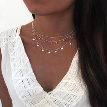 Load image into Gallery viewer, ELESHE Real 100% 925 Silver Choker Rhinestone star pendant Necklace Crystal Women Chain Sterling Silver Fine Jewelry Gift