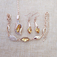 Load image into Gallery viewer, Exquisite 925 sterling silver jewelry set ladies bride wedding, Austria blue crystal necklace earrings Valentine's Day gift s035