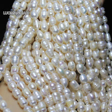 Load image into Gallery viewer, Fine AAA 100% Natural Freshwater Pearl White Rice Shape Beads For Jewelry Making DIY Bracelet Necklace 6-7mm/7-8mm Strand 14''