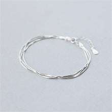 Load image into Gallery viewer, Flyleaf Simple Multi-layer Snake Chain Real 925 Sterling Silver Bracelets For Women Fashion Fine Jewelry Bracelets & Bangles