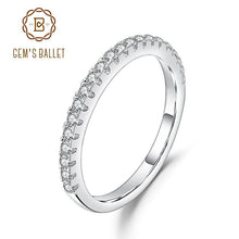 Load image into Gallery viewer, GEM'S BALLET Luxe 925 Sterling Silver Classic Wedding Band Ballad Moissanite Ring For Women Fine Jewelry 0.015Ct 1.5mm EF color