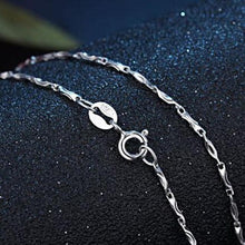 Load image into Gallery viewer, Genuine 925 Sterling Silver Chain Necklace Woman Fashion Long Necklace 100% Silver Necklace Wedding Statement Necklace Jewelry