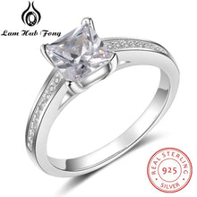 Load image into Gallery viewer, Genuine 925 Sterling Silver Rings for Women Minimalist Round Finger Ring Wedding Engagement Gift Fine Jewelry (Lam Hub Fong)
