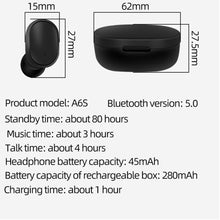 Load image into Gallery viewer, A6S TWS Bluetooth 5.0 Earphone Noise Cancelling fone Headset With Mic Handsfree Earbuds for Xiaomi Redmi Airdots Wireless Earbud