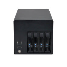 Load image into Gallery viewer, home storage hot-swap NAS Storage Server chassis IPFS Miner 4 drive bays 6GB sata backplane support mini-itx motherboard black (empty case)